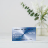 ブラシをかけられた青い金属の名刺 名刺 (スタンド正面)