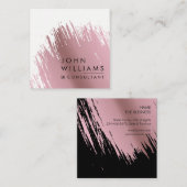 ブラシをかけられるばら色の金ゴールドののどは専門のモダンをなでます スクエア名刺 (正面/裏面)