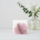 ブラシをかけられるばら色の金ゴールドののどは専門のモダンをなでます スクエア名刺 (スタンド正面)