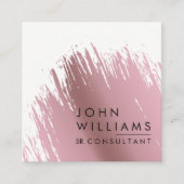 ブラシをかけられるばら色の金ゴールドののどは専門のモダンをなでます スクエア名刺 (正面)