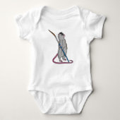 ブラシを使ったペインター絵を描としてのネズミ ベビーボディスーツ (正面)