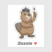 ブラシを使ったペインター絵を描のビーバー シール (シート)