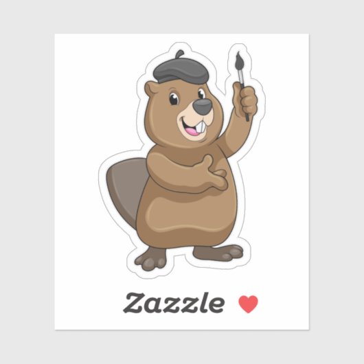 ブラシを使ったペインター絵を描のビーバー シール (シート)