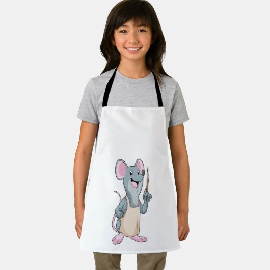 ブラシを使用したペイ絵を描ントとしてマウス エプロン (インサイチュ)