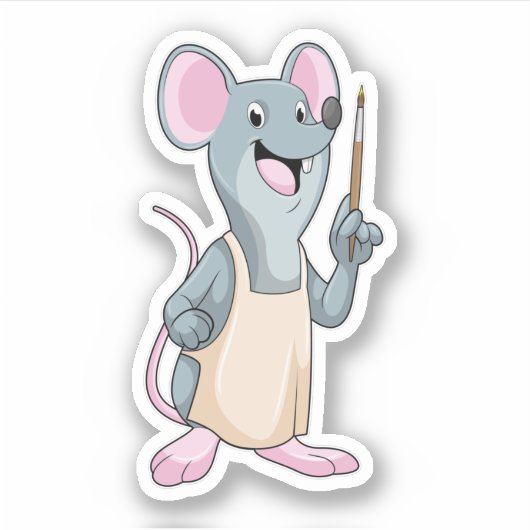 ブラシを使用したペイ絵を描ントとしてマウス シール (正面)