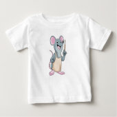 ブラシを使用したペイ絵を描ントとしてマウス ベビーTシャツ (正面)