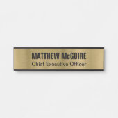 ブラシアンティーク金ゴールドルックオフィス サインプレート (正面)
