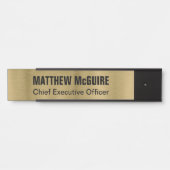 ブラシアンティーク金ゴールドルックオフィス サインプレート (正面)