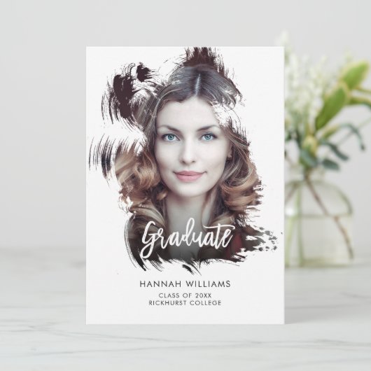 ブラシアートストロークオーバーレイ卒業発表 案内状 (スタンド正面)