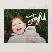 ブラシエレガントスクリプト喜びクリスマスモダン シーズンポストカード (正面)