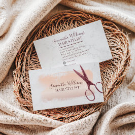 ブラシエレガントストロークバラ金ゴールド美容師 名刺