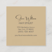 ブラシエレガントストローク白金ゴールドミニマリスト スクエア名刺 (裏面)