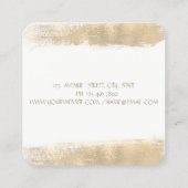 ブラシエレガントストローク、ブルゴーニュの花 スクエア名刺 (裏面)