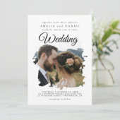 ブラシエレガントストロ結婚ークのカード 招待状 (スタンド正面)