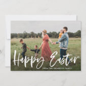 ブラシエレガントスモダンクリプトハッピーイースター写真 シーズンカード (正面)