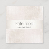 ブラシエレガントド白大理石シルバーストライプ スクエア名刺 (正面)