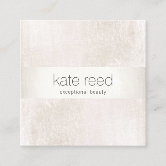 ブラシエレガントド白大理石シルバーストライプ スクエア名刺 (正面)