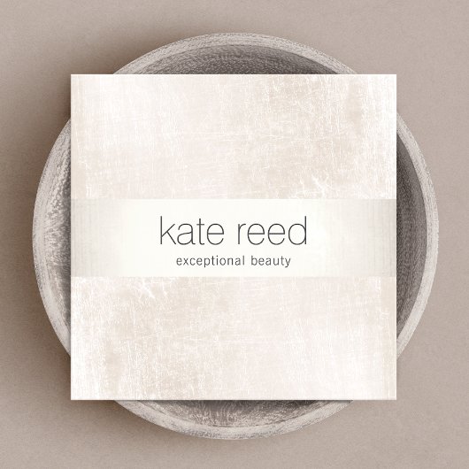 ブラシエレガントド白大理石シルバーストライプ スクエア名刺