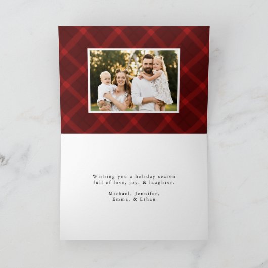ブラシエレガントド赤い格子縞4枚の写真 シーズンカード (内部)