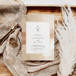 ブラシエレガントド金ゴールド抽象芸術結婚の 招待状