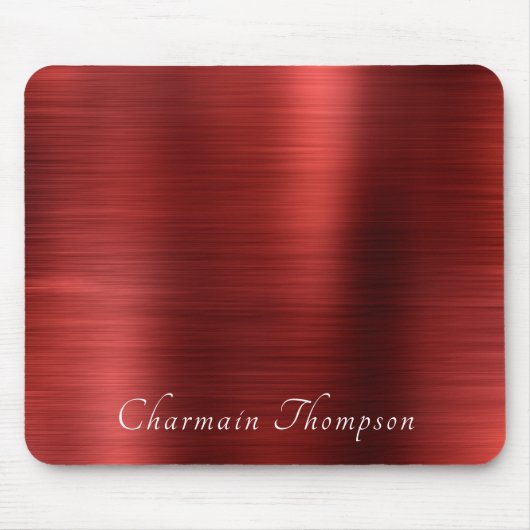 ブラシエレガントメタリックルビーレッド マウスパッド (正面)