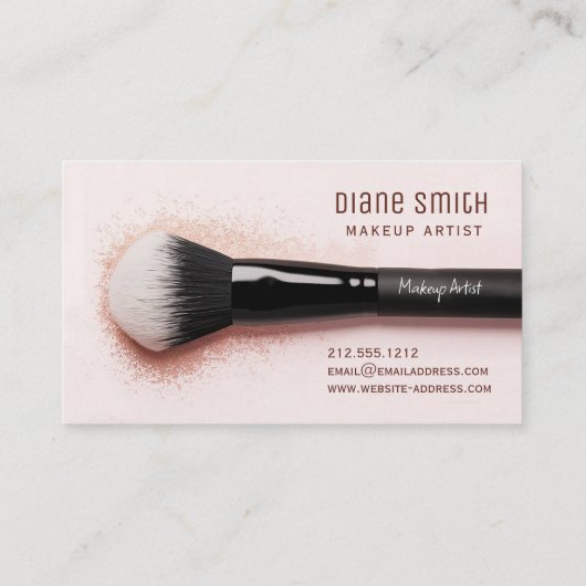 ブラシエレガント付きメイクアップアーティストの名刺 名刺 (裏面)