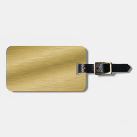 ブラシエレガント金ゴールド ラゲッジタグ (正面横)