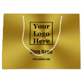 ブラシカスタムド金ゴールドにロゴを挿入 ラージペーパーバッグ (正面)