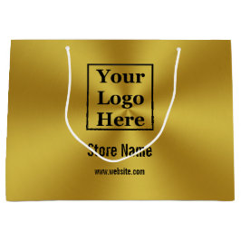 ブラシカスタムド金ゴールドにロゴを挿入 ラージペーパーバッグ