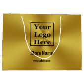 ブラシカスタムド金ゴールドにロゴを挿入 ラージペーパーバッグ (裏面)