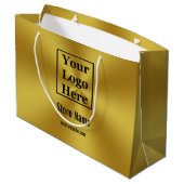 ブラシカスタムド金ゴールドにロゴを挿入 ラージペーパーバッグ (裏面アングル)