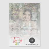 ブラシカラフルスクリプト2025カレンダー磁気カード (正面)