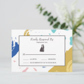 ブラシカラフルストロークとシルエット 出欠カード (スタンド正面)