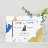 ブラシカラフルストロークイラストレーション 招待状 (スタンド正面)