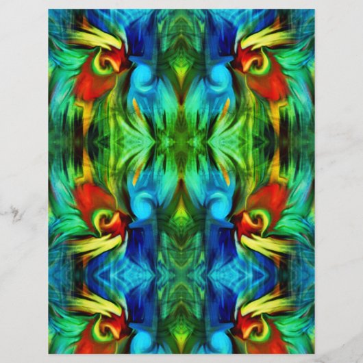 ブラシカラフルストローク抽象芸術グリーンスクラップブック (裏面)