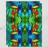 ブラシカラフルストローク抽象芸術グリーンスクラップブック (正面/裏面)