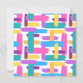 ブラシカラフルストローク誕生日絵を描パーティー招待状 招待状 (裏面)