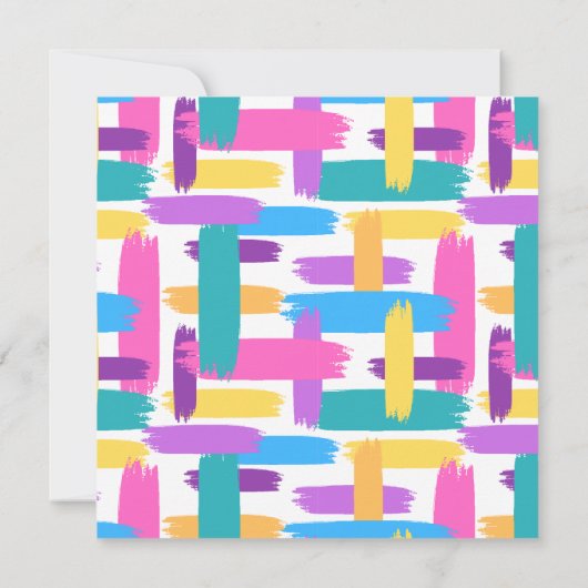 ブラシカラフルストローク誕生日絵を描パーティー招待状 招待状 (裏面)