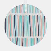 ブラシカラフルストローク:ヴィンテージ落書き。 ガラスオーナメント (裏面)