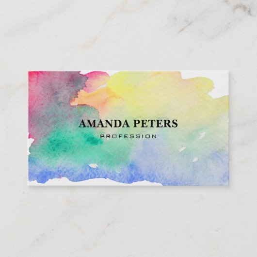 ブラシカラフルストローク 名刺 (正面)