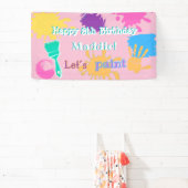 ブラシカラフルストロ絵を描ークパーティーバナー – 小 横断幕 (インサイチュ)