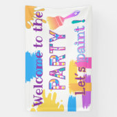 ブラシカラフルストロ絵を描ークパーティーバナー 横断幕 (縦)