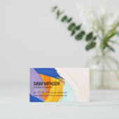 ブラシカラフルテクスチャ | クリエイティブ芸術的 名刺 (スタンド正面)