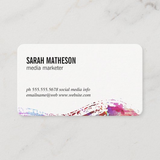 ブラシカラフルテクスチャ 名刺 (正面)