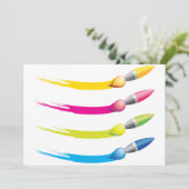 ブラシカラフル招待状 招待状 (スタンド正面)