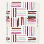 ブラシカラフル線のパターン ノートブック (正面)