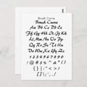 ブラシカーブ – Zazzleフォントサンプラシート ポストカード (正面/裏面)