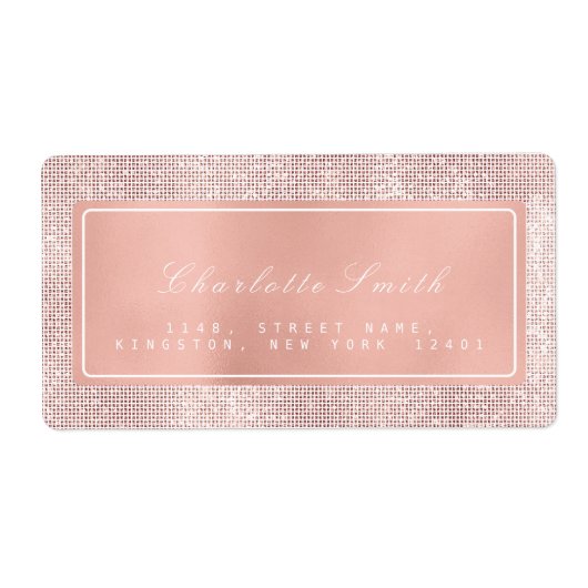 ブラシキスピンクローズ金ゴールド差出人住所ラベル ラベル (正面)
