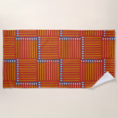 ブラシクロスハッチング赤ビーチタオル ビーチタオル (正面)