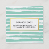 ブラシクールストローククリエイティブモダンブラックフェイク金ゴールド スクエア名刺 (裏面)